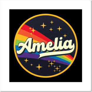 Amelia // Rainbow In Space Vintage Style Posters and Art
